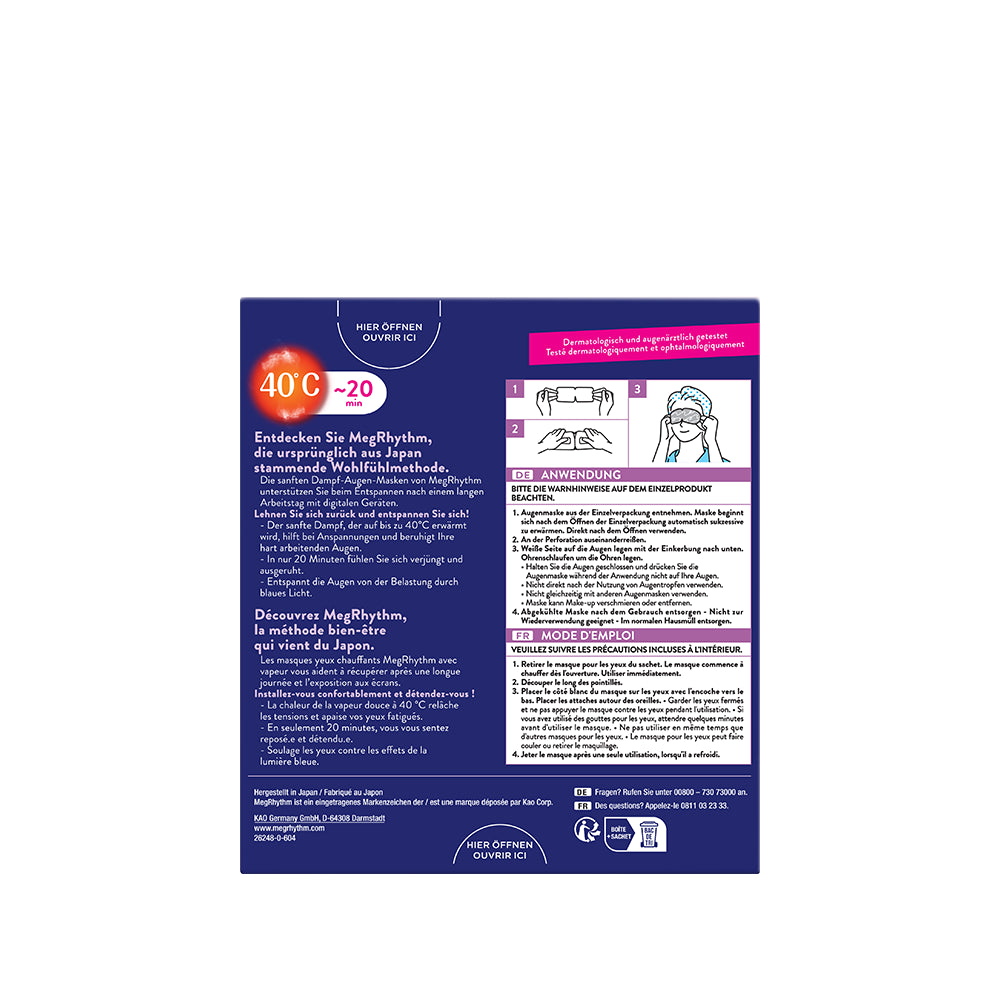 MegRhythm Masque Yeux Chauffant Parfum Lavande